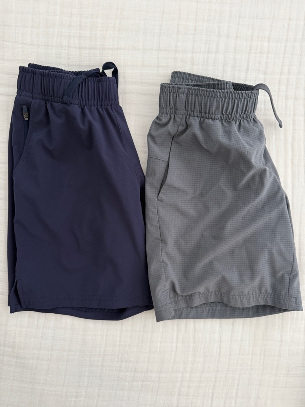 Boys All In Motion brand Elastic Waist Shorts - Navy & Gray - set of 2